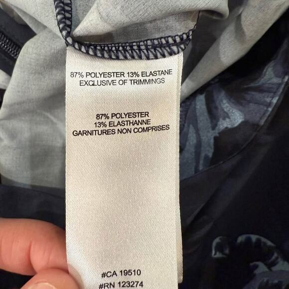 Lole Floral Sleeveless Midi Dress Women's Large Blue Slash Pockets Back Zipper - Picture 8 of 8